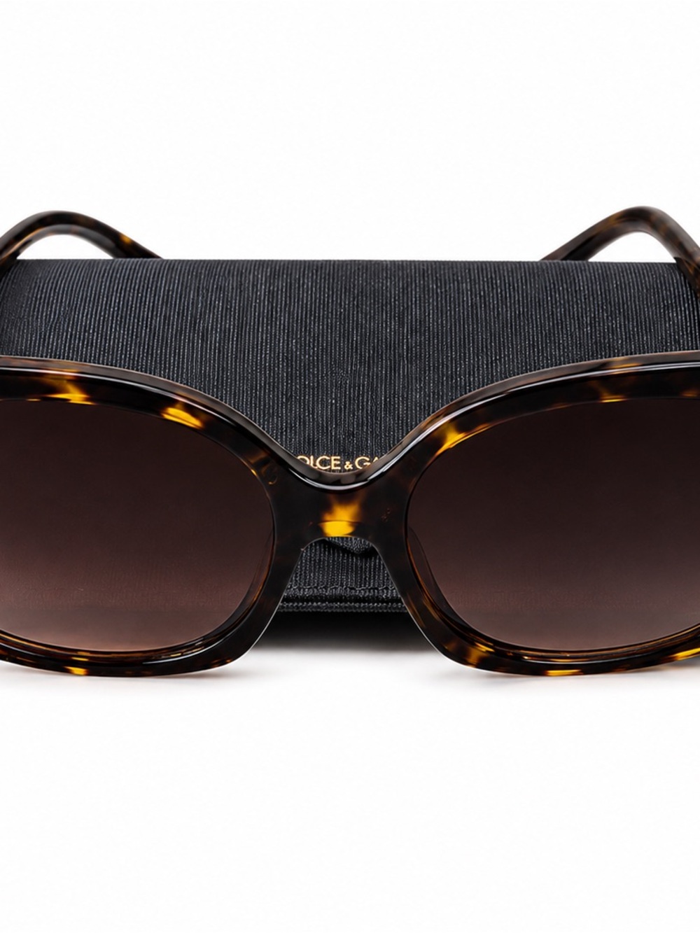 Dolce & Gabbana DG Devotion sunglasses in a brown Havana tortoise shell pattern